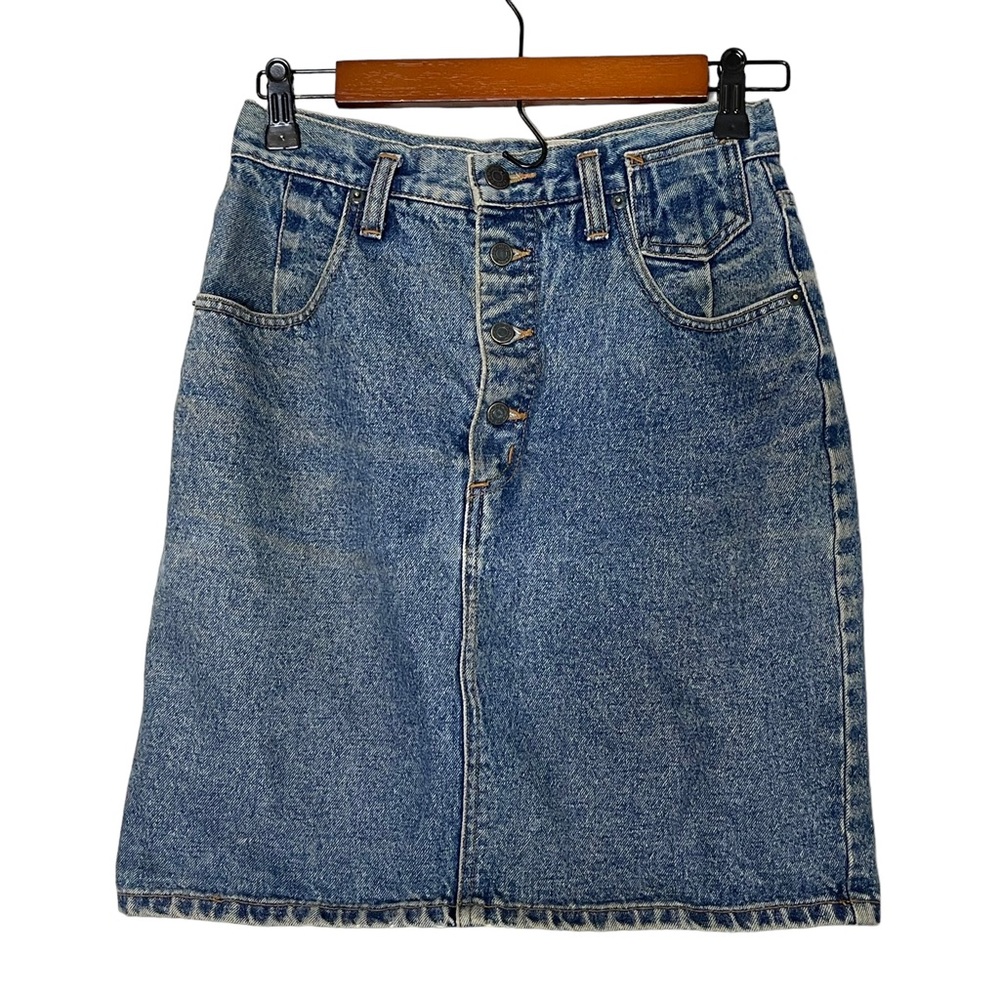 GAP Vintage Button Fly Denim Straight Pencil Skirt Size 27